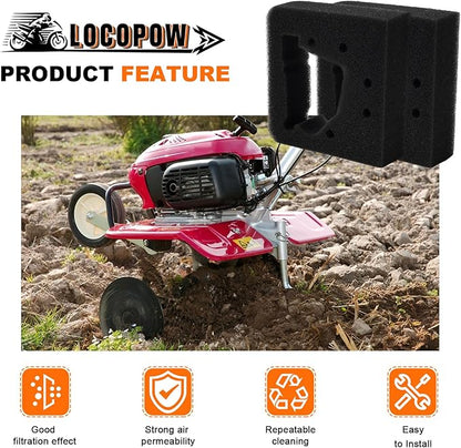 LOCOPOW 17211-ZM3-800 Air Filter Fits Honda GX31 GX22 GX 31 22 Engines FG100 Tiller Cultivator Pack of 2