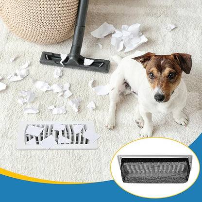 Zonon 12 Pcs 2 x 12 Inch Floor Register Trap Cover Vent Screen for Home Vent Mesh Elastic Band Filter Floor Register Trap Keeps Pet Hair, Food Out (Black)
