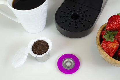 EZ-Cup Stainless Steel 1-Stream Reusable K Cup Coffee Pod for Keurig + 25 Disposable Paper Filters - Refillable Capsule Compatible with Keurig and Other Select Coffee Makers (Pack of 2)