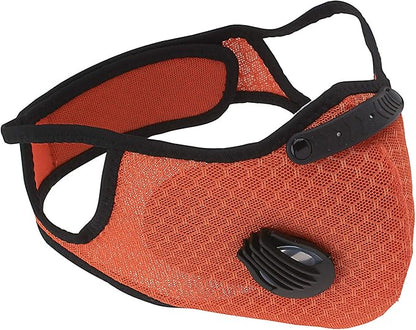 ASA Techmed Reusable Dual Air Breathing Valve Face Mask Cover with Activated Carbon Filter (Orange Cycling)