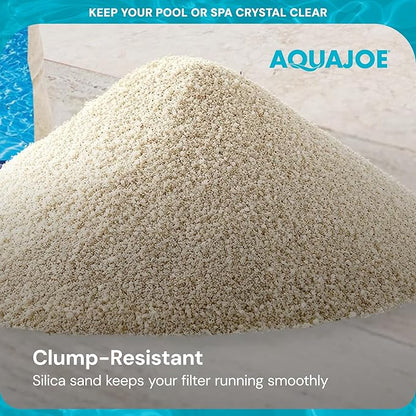 Aqua Joe Premium Pool and Spa Filter Sand, Natural Silica, 50 Lb Bag - Above Ground and Inground Swimming Pool System Accessory for Care, Cleaning, and Maintenance, FLTSAND50
