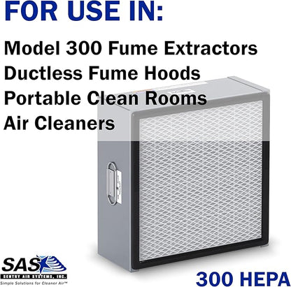 HEPA Filter for Model 300 Sentry Air Systems – MERV 17 Air Filter for Fume Extractors, Fume Hoods, Portable Clean Rooms, and Air Cleaners – 99.97% efficiency down to 0.3 microns