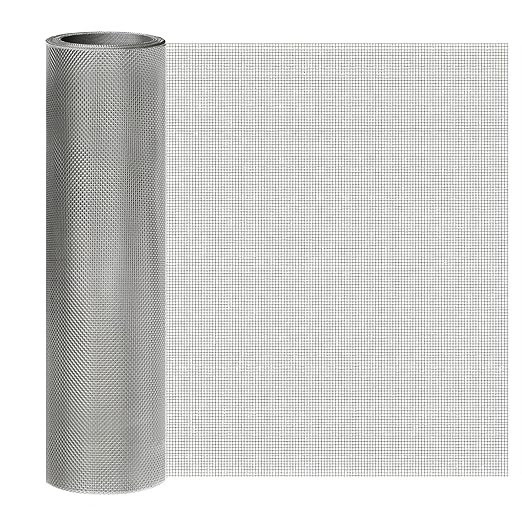 Stainless Steel Mesh Screen 20Mesh 304, 15.7" x 147" (40x375cm) Metal Mesh Screen, Rust Free Fine Wire Mesh Roll, 1mm Hole Easy to Cur For Vent Mesh, Window Screen, Filters, Cage, Garden Covers
