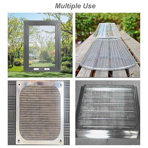6PACK 304 Stainless Steel Metal Mesh Screen, 12"x8"(30x21cm) Vent Screen, 20Mesh 1mm Hole Fine Wire Mesh Sheet, Easy to Cut for Air Vent, Door, Window, Cage, Filter and DIY Project