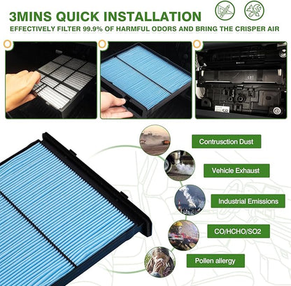 Cabin Air Filter and Engine Air Filter Fit for Subaru Forester 2.5L 2026 2025 2024 2023 2022 2021 2020 2019 Activated Carbon Cabin Filter Replacement 72880-FL000 16546AA16A Accessories