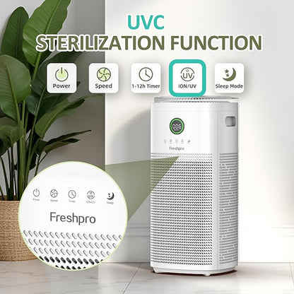 HEPA Air Purifiers for Home Large Room, Covers Up to 3065 ft², UVC Light, H13 HEPA 4-in1 Air Filter, Pet Air Purifier Remove Pets Dander, Smoke Pollutants Odor, Allergies in Bedroom, KF-P31