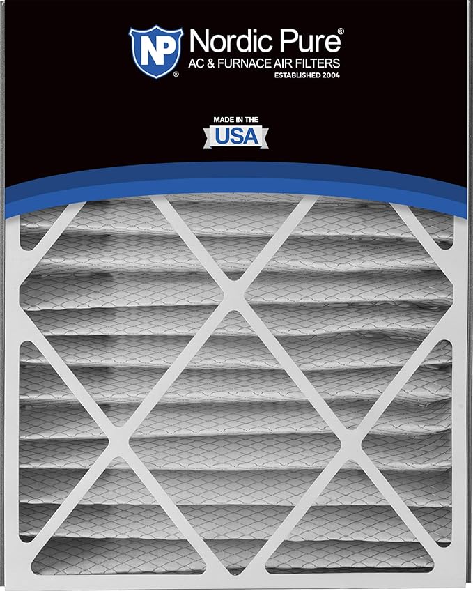 Nordic Pure 20x25x5 (Actual Size: 19 3/4 x 24 1/4 x 4 7/8) Air Bear Replacement 255649-102 MERV 10 Air Filters 4 Pack