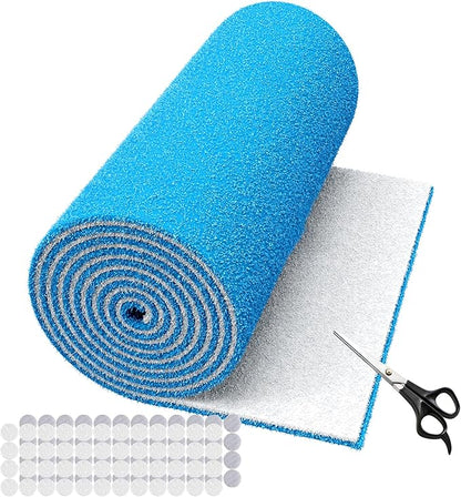 Air Vent Filters, 12" x 140" Cut to Fit Air Filter Material (70+ Filters),MERV 8 Triple Electrostatic Vent Filter for AC, HVAC Furnace, Grilles and Mobile Home-Includes 48 Adhesive Hook Tape