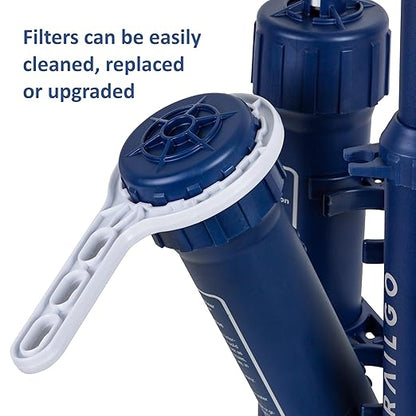 Pro Water Purifier Water Purification System for Survival - High-Volume Hand Pump Portable Water Filter for Camping, Hiking, Hunting, Emergency Preparedness - 3-Stage Water Filtration System