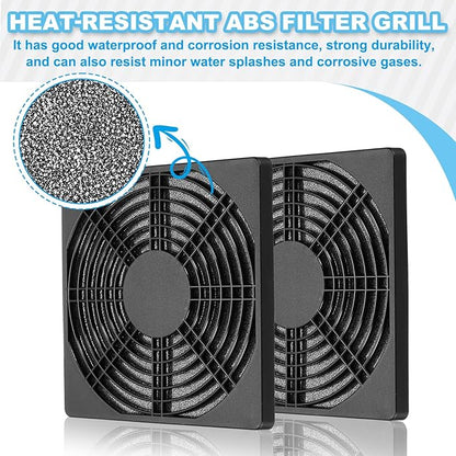 PATIKIL 135mm Fan Filter Grill, 6 Pcs Plastic Ventilation Dustproof Grill Cover Cooling Ventilator with Screws for Industry Workshop Computer Case Refrigerators Air Conditioning, Black