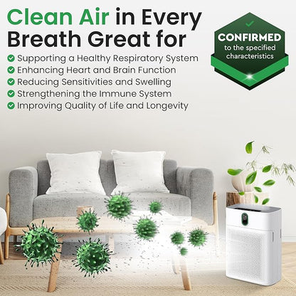 4 Pack HY4866 True HEPA Replacement Filter Compatible with MORENTO, WESTHEY HY4866, YIOU M1 - Air Purifier Filters, 4 Stage Filtration, 2in1 Carbon & Silver Technology - Blue