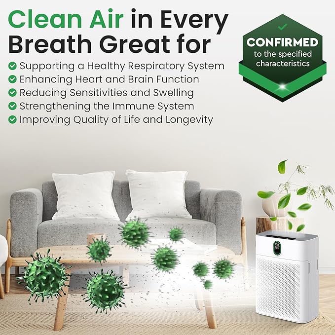 2 Pack HY4866 True HEPA Replacement Filter Compatible with MORENTO, WESTHEY HY4866, YIOU M1 - Air Purifier Filters, 4 Stage Filtration, 2in1 Carbon & Silver Technology - Blue