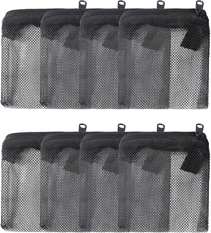 Pawfly 8 Pack Aquarium Filter Media Bags, Fish Tank Fine Mesh Bag with Plastic Zipper Aquarium Reusable Mesh Bag for Activated Carbon, Bio Filter Balls, Filter Stones (3" x 4")