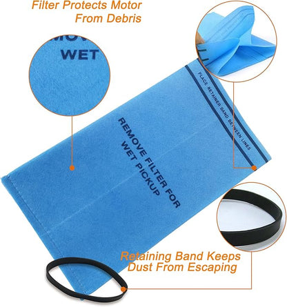 Smilefil 18 Pack Wet Dry Vacuum Filter Bags Compatible with Stinger 2.5 to 5 Gallon WS0255VA, WORKSHOP WS01025F, Craftsman 9-38737, MultiFit VF2000, Select 2-1/2 to 5-Gallon Shop Vac Vacuums