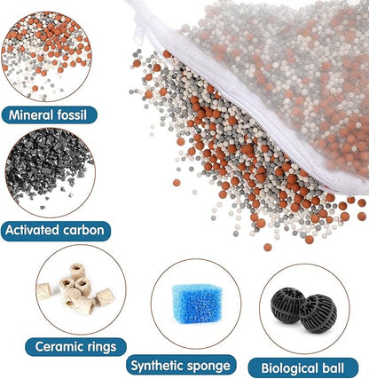 Shappy 15 Pcs 3 Sizes Aquarium Filter Mesh Bags 150 Micrometer Fine Filter Fish Tank Media Bags with Zipper for Activated Carbon Biospheres Ceramic Rings, 4 x 6 Inch, 7.9 x 6 Inch, 7.9 x 11.8 Inch
