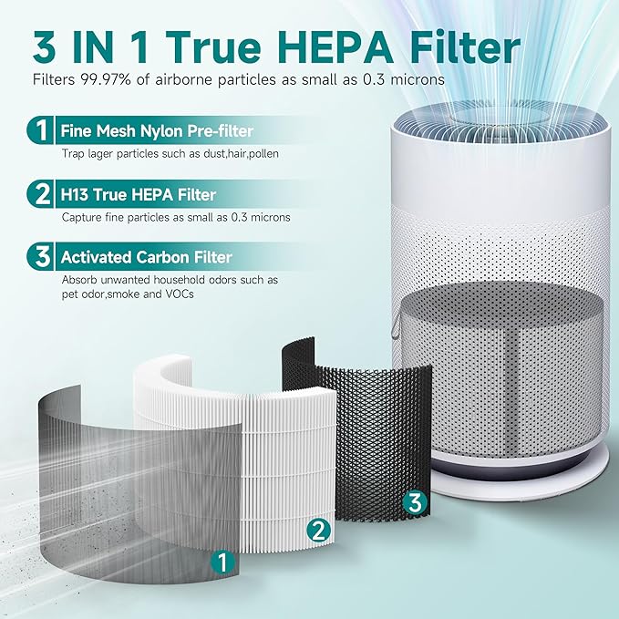 PuriCare 360 Filter Compatible with LG PuriCare 360 Purifiers, Model AS601HBB0, H13 HEPA ＆ Activated carbon Filter, 1 Pack