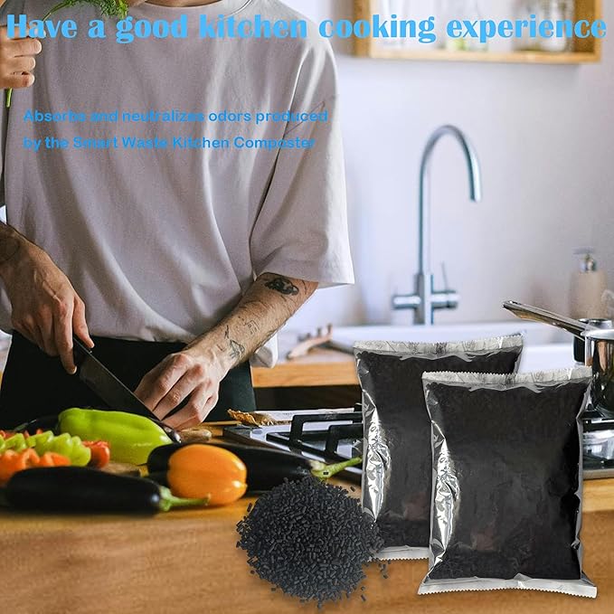 1.5 Pounds Odor Absorbing Filter Refill Compatible with FoodCycler Kitchen Waste Composters, Odor Removing Carbon Filter Replacement for Eco 5 FoodCycler Electric Composter