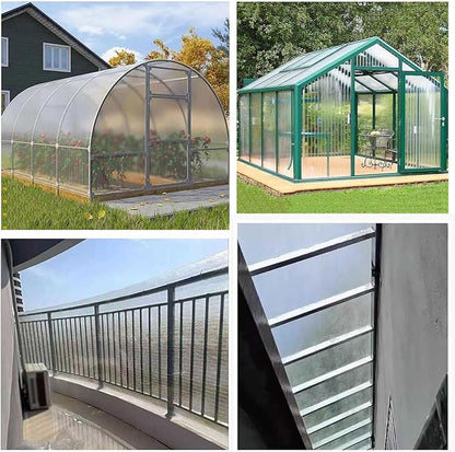 Glass Roof Pergola Polycarbonate Roofing Roll Polycarbonate Panels for Sunrooms, Open-Air Gardens, Greenhouses, Agricultural Use, Sheds(0.6x20m)