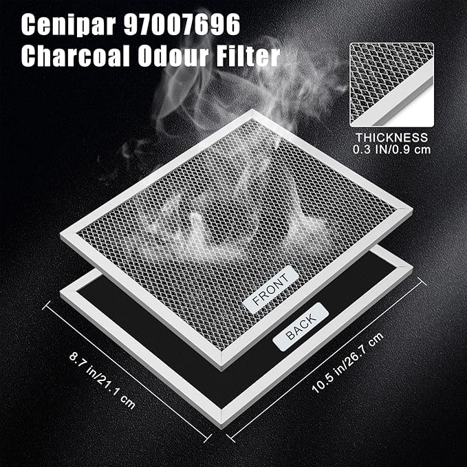 Baquler Range Hood Filter Compatible with Broan Nutone 97007696 Range Hood Replacement Filter Stove Vent Aluminum Mesh Charcoal for Kitchen Air(12 Pcs)
