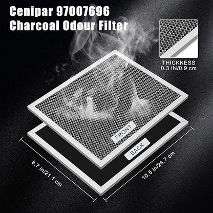 Baquler Range Hood Filter Compatible with Broan Nutone 97007696 Range Hood Replacement Filter Stove Vent Aluminum Mesh Charcoal for Kitchen Air(12 Pcs)
