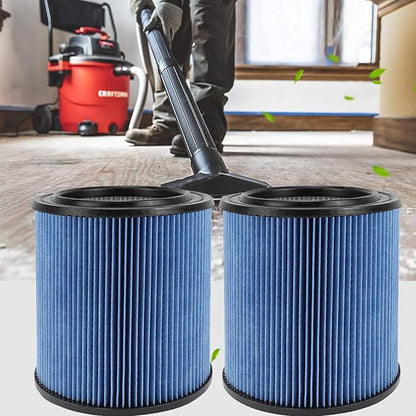 MZY LLC 2 Pack 17907 Cartridge Filter for Craftsman Shop Vacs 5 to 20 Gallon, 3-Layer Pleated 9-17907 Wet/Dry Fine Dust Filter
