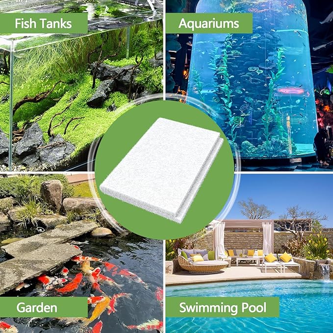 Classic Pond Filter Pad Media 12"x72"x1", 6 Ft² White Thicker Reusable Replacement Washable Pad,Fish Pond Filter Material for Outdoor Ponds Aquarium
