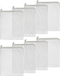 Pawfly 8 Pack Aquarium Filter Media Bags, Fish Tank Fine Mesh Bag with Plastic Zipper Aquarium Reusable Mesh Bag for Activated Carbon Bio Filter Balls Filter Stones Ceramic Rings, White, 7.9" x 5.9"