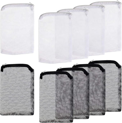 10 Pieces Aquarium Filter Bags Fish Tank Media Mesh Filter Bags Net Bag with Zipper for Charcoal Pelletized Remove Activated Carbon, Biospheres, Ceramic Rings