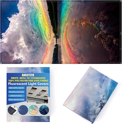 Fluorescent Light Covers - Classroom Covers for Ceiling Lights, 1 PCS 4 x 2 Feet Magnetic Light Filters, Classroom, Office Decor (Sunset)
