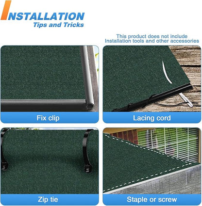 TANG Sun Shade Fabric Roll 8'x10' Shade Cloth for Garden Dark Green HDPE Mesh Shading Pergola Cover Replacement Canopy, 95% Blockage Sunshades for Outdoor Patio Backyard Plant