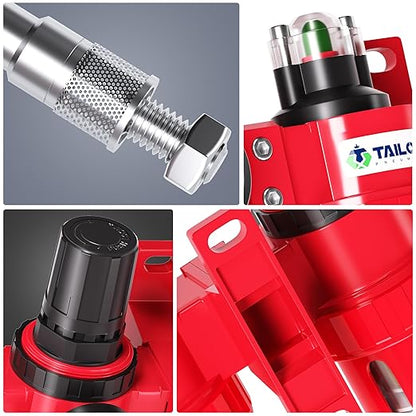 TAILONZ PNEUMATIC 1/4 Inch NPT 0-150 PSI Red Industrial Grade 4 Stage Air Drying System, Double Particulate Filter, Coalescing Filte,Desiccant Dryer and Air Regulator Manual Drainage