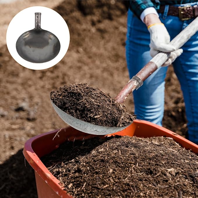 SUPVOX Drain Metal Dung Scoop Edging Shovel Large Spoon for Cleaning Construction Sites
