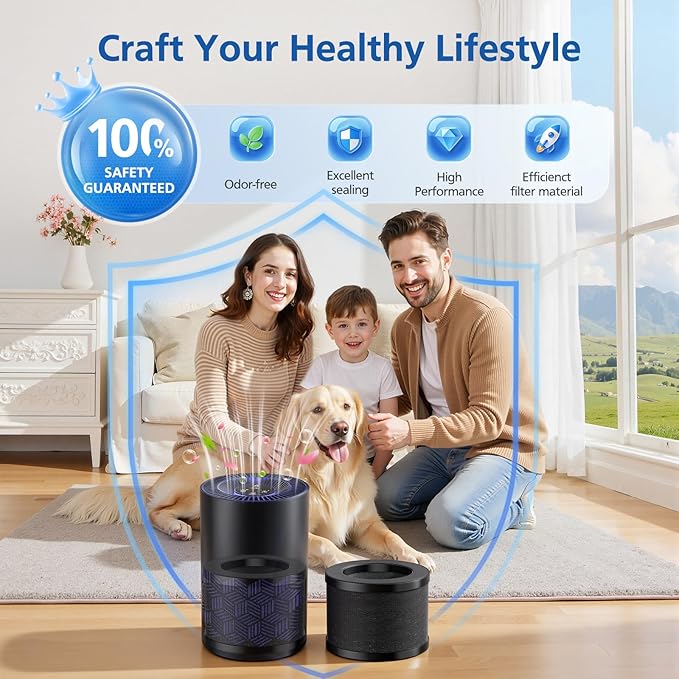 3 Pack TZ-K1 Replacement Filter Compatible with ToLife TZ-K1 Air Puri-fier, FreAire KN6391, MK01 MK06 Air Purifiers And VOOPNU DH-JH12 Air Purifier, Efficienct 3-in-1 DH-JH12 Filter