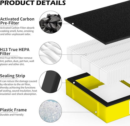 3 Pack FLT4100 HEPA Replacement Filter Size E Compatible With Guardian Technologies model AC4100 AC4100CA AC4150BLCA AC4150PCA AC4150P AC4175W Purifier, Part # FLT4100 / FLT11CB4 / Filter E