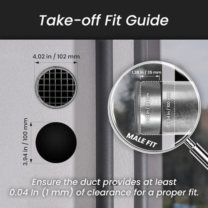 Repa Market Ø4 Inch Duct Cover – Galvanized Steel Round Duct Cap with Mesh Screen – HVAC Exhaust or Intake Vent – Exterior Pipe Air Outlet – Spiral Ventilation Ducting Metal End Plug