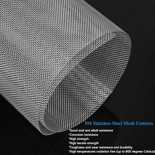 Valchoose 2PACK Stainless Mesh Screen 12”X24”(305mmX610mm), 20 Mesh 304 Steel Woven Wire Mesh, 1mm Hole Sturdy Easy to Cut Never Rust for Window Screen, Vent, Cage, Garden