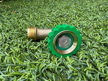 Lead-Free Brass 90°Hose Elbow Fitting,90 Degree Hose Saver Green Quick Swivel Connect Adapter,Thread Size 3/4" Connectors,Hose Protector with Water Filter 2 Pcs