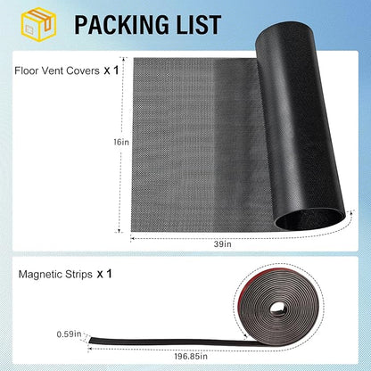 39x16 inch Customizable DIY Floor Vent Covers, Magnetic PVC Vent Mesh for Wall, Ceiling & Home Floor, PC Case Dust Mesh Filter