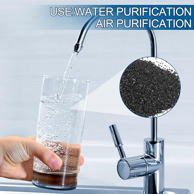 6.6 Lbs Bulk Activated Charcoal Water Distiller Charcoal Filters Media for Filtration，Coconut Hull Granular Activated Carbon