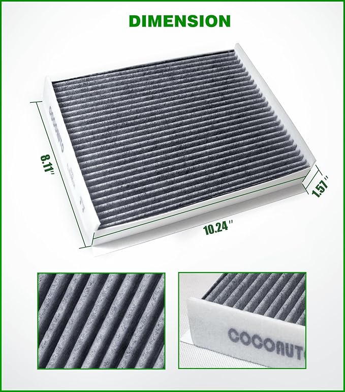 8 pcs Cabin Air Filter Set for 2015-2025 Ford F150, 2017-2025 F250 F350 F450 F550 Super Duty, 2018-2024 Expedition, Activated Carbon, FL3Z19N619A FP79