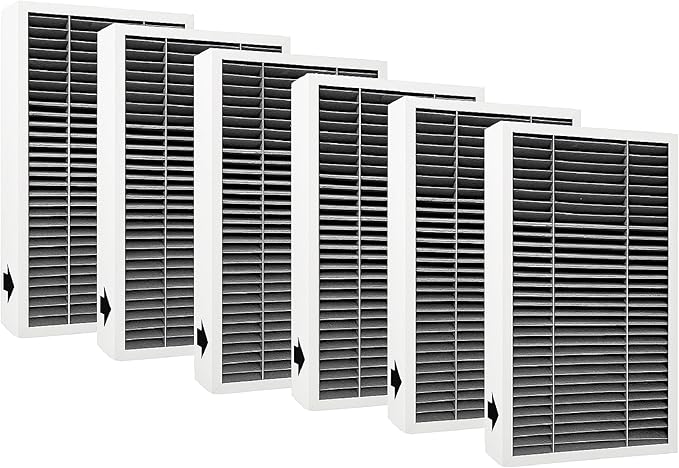 Nispira F1 C01 T02 Carbon Odor Reduction HEPA Filter Replacement For 3M Filtrete Room Air Purifier FAP-C01-F1, FAP-T02-F1, FAPF-F1-O, FAP-C01BA-G1, FAP-T02WA-G1, FAP-ST02W, FAP-ST02N 6 Packs