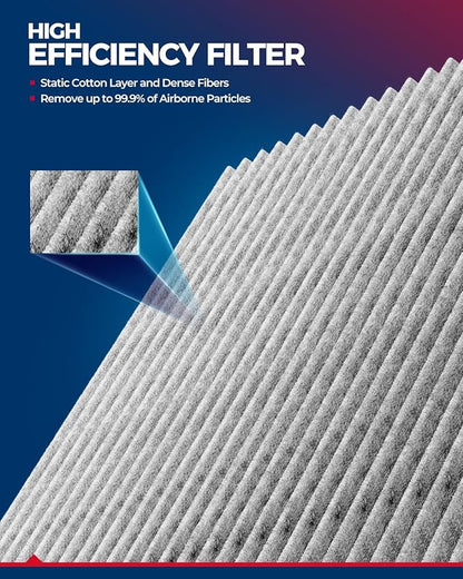 KAX Cabin Air Filter with Activated Carbon, CF8791A Replacement for Chevrolet Silverado, Suburban, Avalanche, Tahoe, GMC Sierra1500 2500, Yukon XL, Cadillac Escalade, Strong Adsorption Cabin Filter
