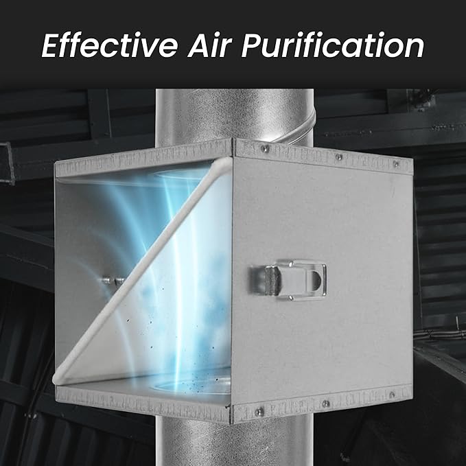 Repa Market 10" Duct Air Filter Box – Galvanized Steel Inline Dryer Filter Housing for Round Duct - EPDM Rubber Gaskets – Easily Serviceable Lint Trap – Intake Ventilation, Home Improvement