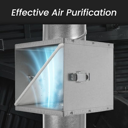 Repa Market 10" Duct Air Filter Box – Galvanized Steel Inline Dryer Filter Housing for Round Duct - EPDM Rubber Gaskets – Easily Serviceable Lint Trap – Intake Ventilation, Home Improvement