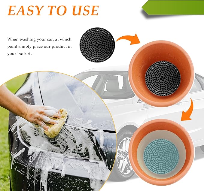Car Wash Bucket,10.28 Inch Diameter Car Wash Filter for Collecting Sediment & Grit,Universal Essentials Car Cleaning Accessories for Most Cars Trucks SUVs (Black)