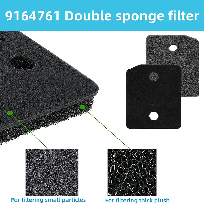 German Dryer Bottom Filter Replacement, for Miele T1 Dryer - 9164761 Heat Pump Tumble Dryer, Toe-Kick Lint Foam Filter Replacement (2)