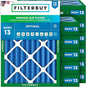 Filterbuy 18x20x4 Air Filter MERV 13 Optimal Smoke & Allergy Defense (12-Pack), Electrostatic Pleated HVAC AC Furnace Filters Replacement, Made in USA (Actual Size: 17.50 x 19.50 x 3.63)