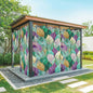 Leaves Outdoor Curtains for Patio Gorgeous Leaf Abstract Spring Waterproof Outside Curtains with Grommet Top Weatherproof Curtain for Cabana Pergola Gazebo, 2 Pack, 54" W x 108" L