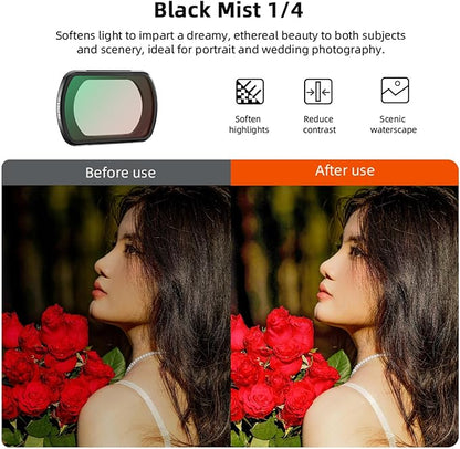 BRDRC Pocket 3 ND CPL Filters Set, 3 Pack - CPL + Black Mist Filter 1/4 + ND2-32 Magnetic Lens Filter for DJI Osmo Pocket 3 Creator Combo Camera Accessories - Can be Stacked