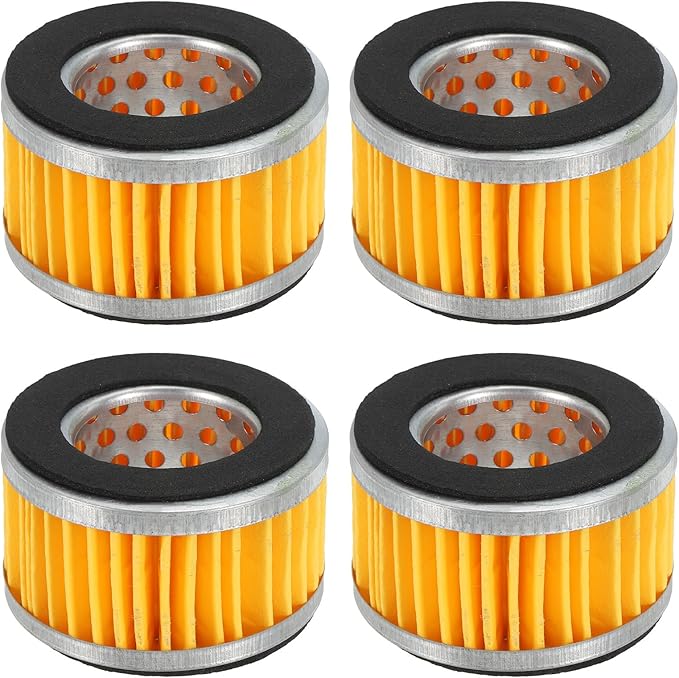 PATIKIL 2.6 x 1.6 Inch Air Compressor Intake Paper Filter 4 Pack Piston Type Air Filter Elements Replacement for Blowers Generators Filter Particles to Reduce Noise, Yellow